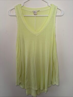 White Crow Bright Yellow/Green V-Neck Swing Tank